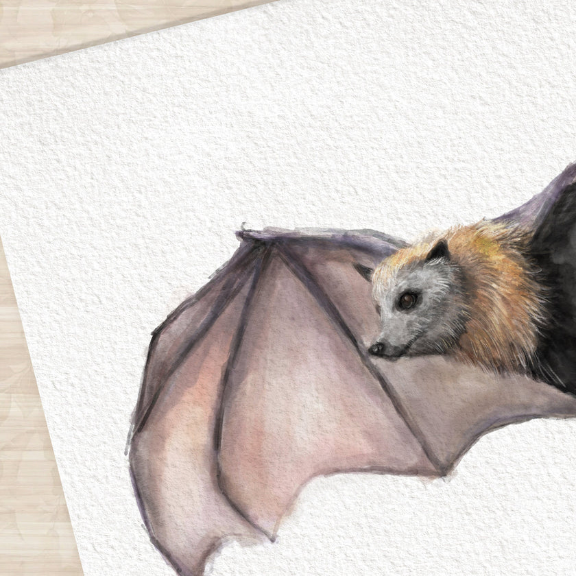 Bat Wall Art - Gothic Steampunk Painting for Gender Neutral Room Decor, Vampire Dark Theme for Home Living Room Bedroom Office Decoration