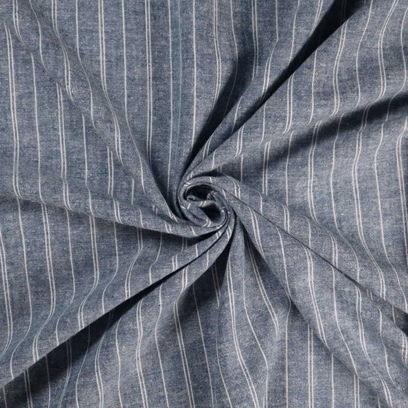 Hemp Organic Cotton Stripe Fabric: Lightweight Woven Material