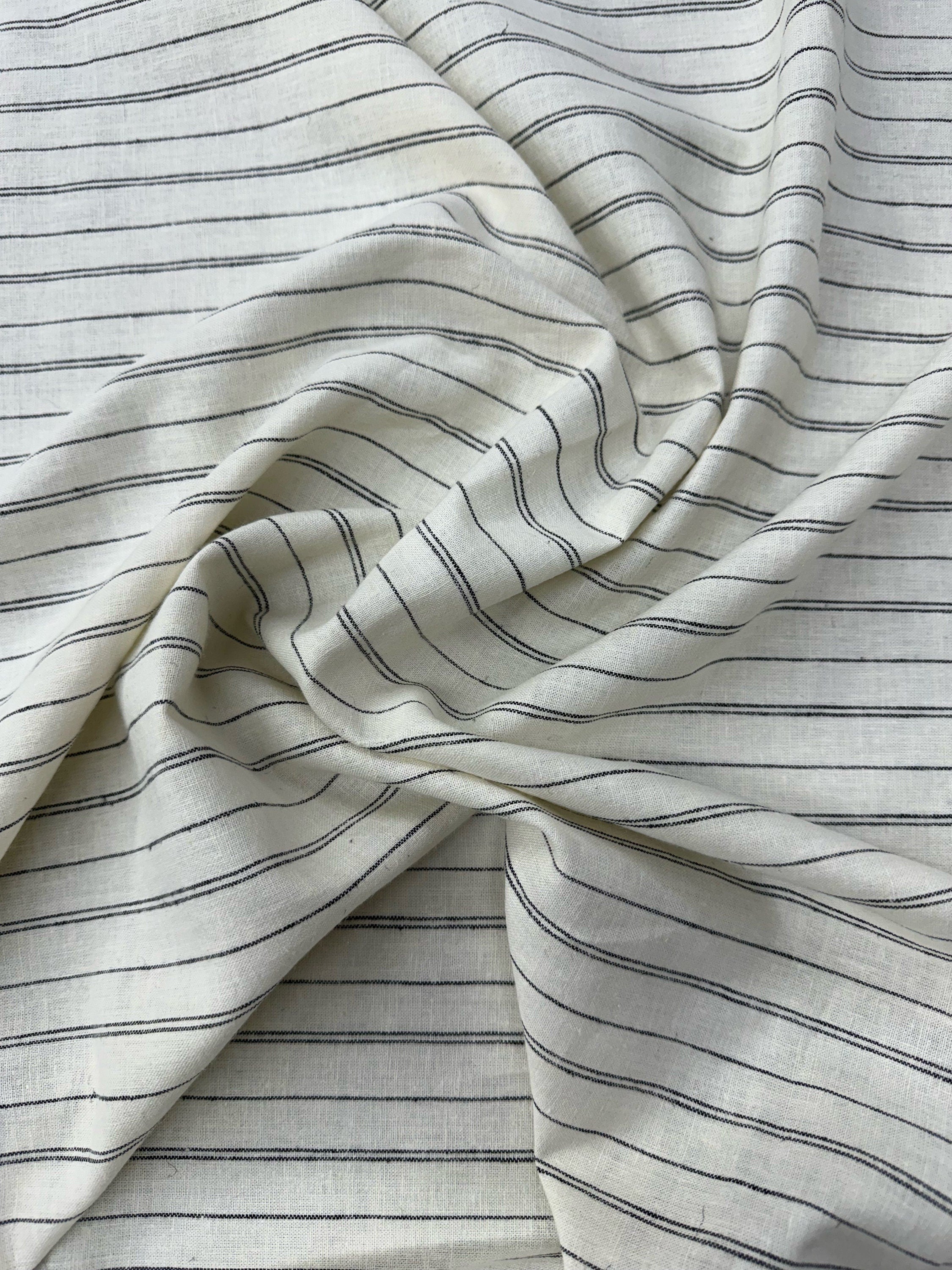 Hemp Organic Cotton Stripe Fabric: Lightweight Woven Material