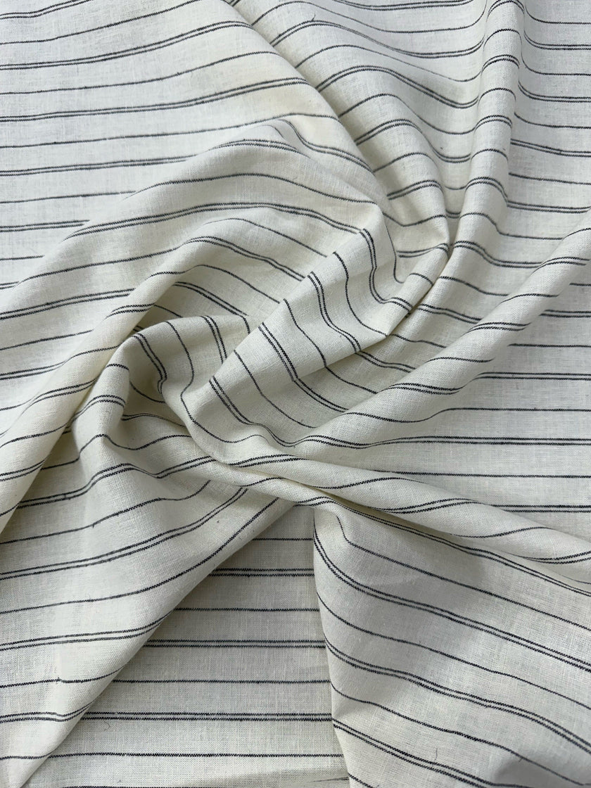 Hemp Organic Cotton Stripe Fabric: Lightweight Woven Material