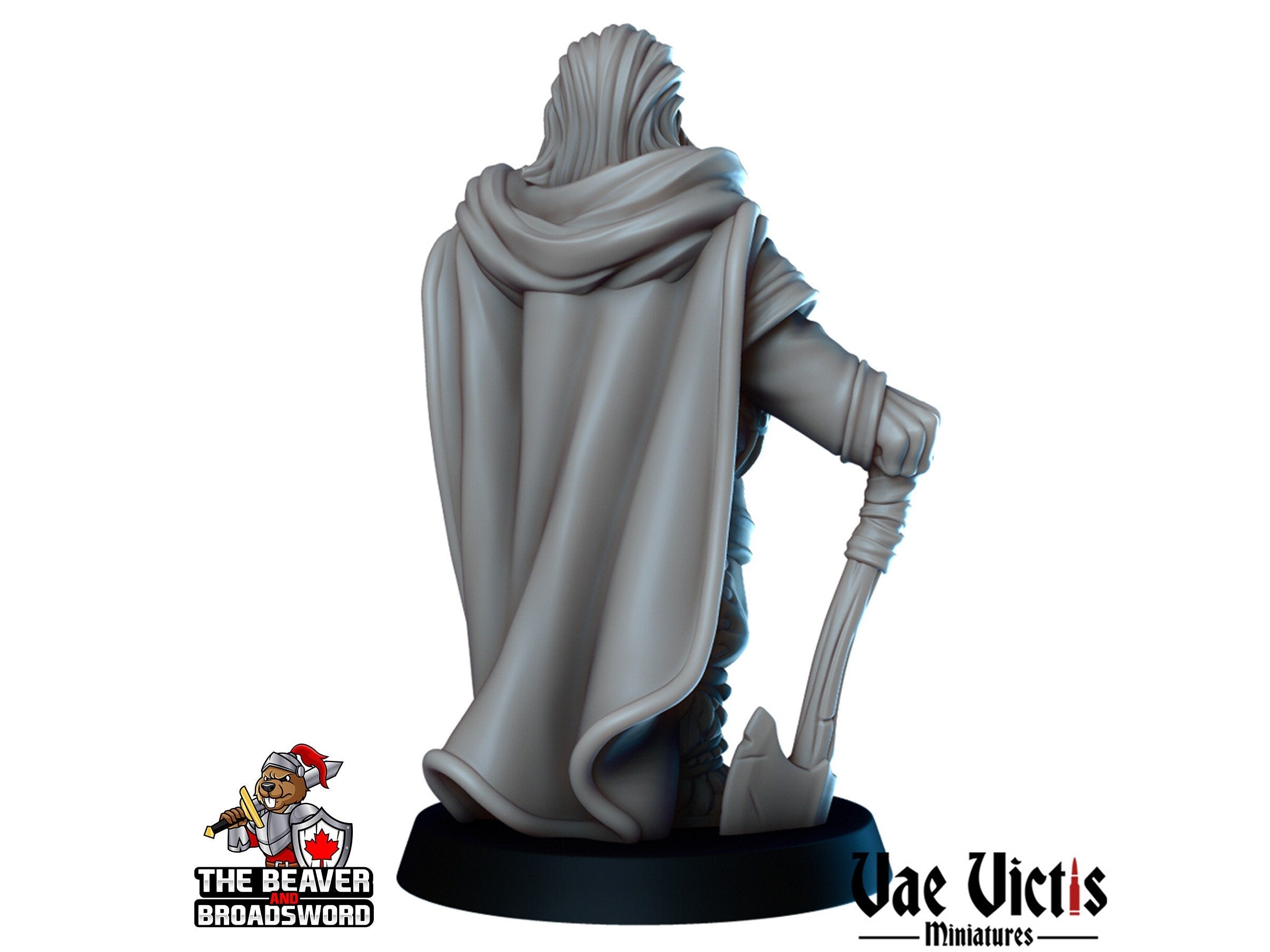 Old Winter Fighter DnD mini - Vae Victis | Barbarian | Warrior | Male | PC | Human | Hero | Medieval | Cloaked | Cold | NPC | Fantasy