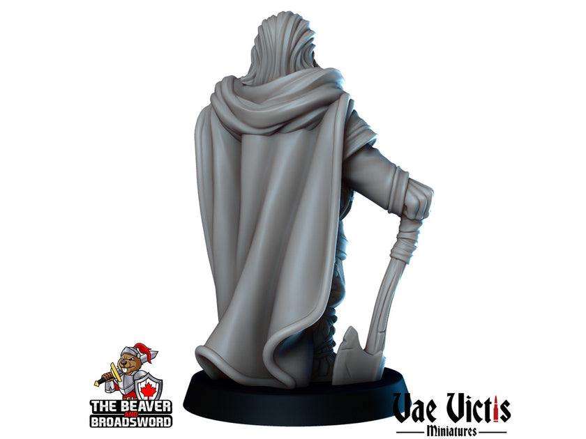 Old Winter Fighter DnD mini - Vae Victis | Barbarian | Warrior | Male | PC | Human | Hero | Medieval | Cloaked | Cold | NPC | Fantasy