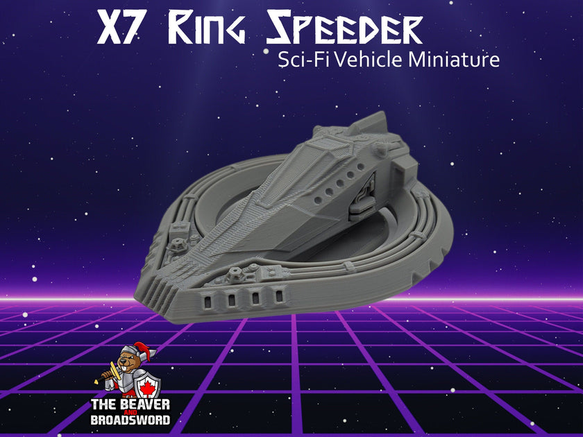 X7 Ring Speeder Sci-Fi Vehicle Miniature  -  Novus Landing | Terrain | Spaceship | Car | Infinity, Legion Sci-fi, Cyberpunk 2077, Wargaming