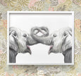 Personalized Elephants Art Print