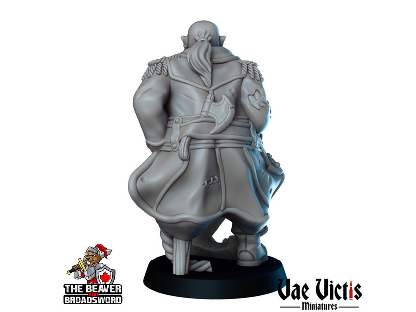 Orc Pirate Captain dnd mini - Vae Victis | Townsfolk | Sailor | Seaman | Male | Fighter | Ranger | City | Villager |  Wargaming | Pathfinder