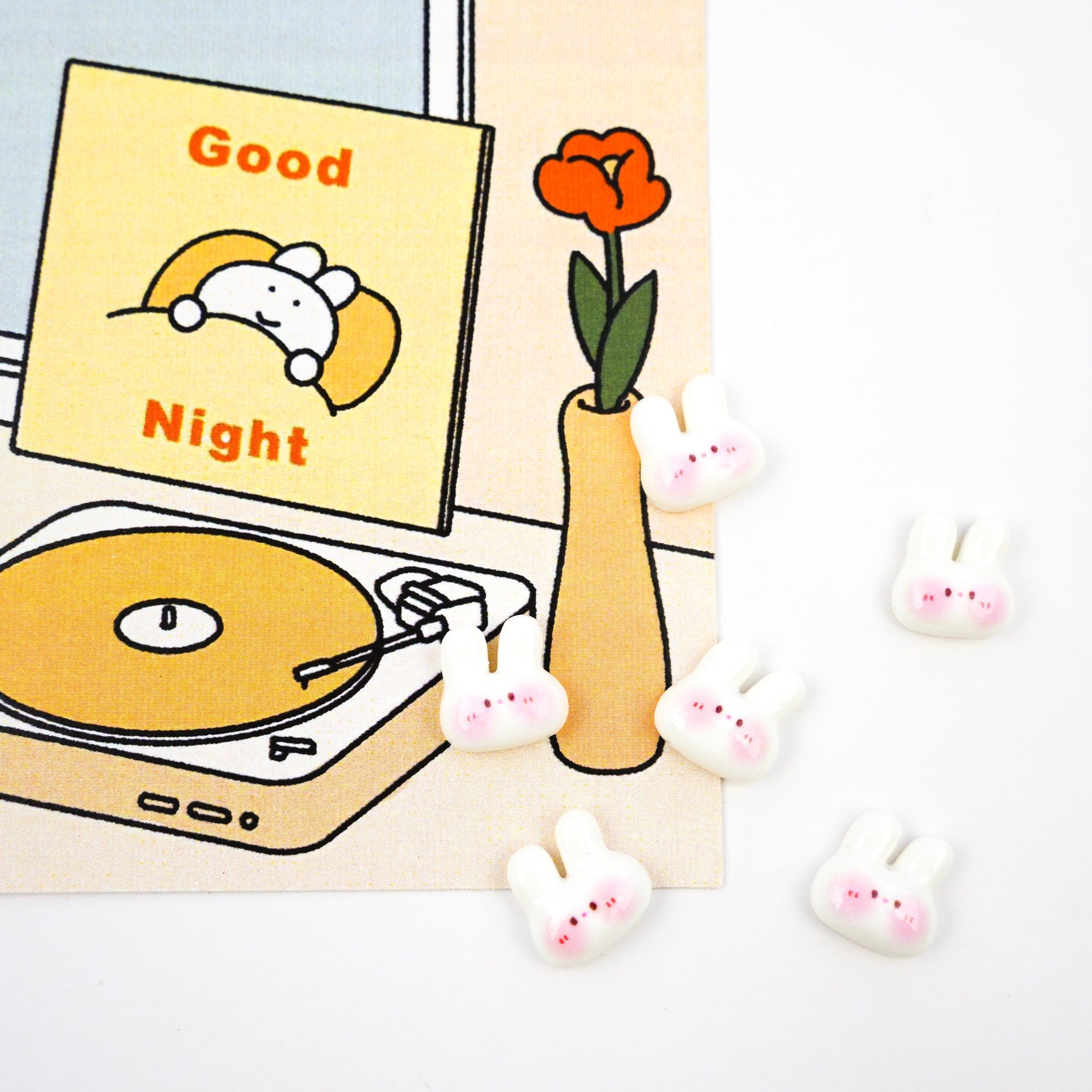 Tiny Bunny Pin | Adorable White Rabbit Brooch