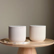 Handmade Ribbed Jar Soy Candle | Wood Wick, Jesmonite Vessel