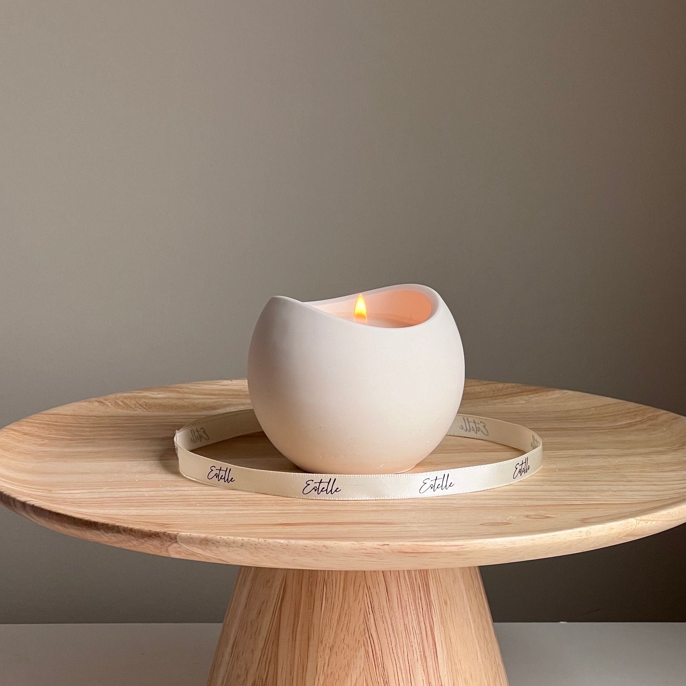 Handmade Soy Wax Candle in Jesmonite Bowl - Custom Scented