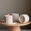 Ribbed Jesmonite Jar Soy Candle: Handmade Scented Container Candle