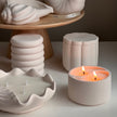 Handmade Flower Soy Wax Candle in Jesmonite Flower Jar with Wood Wick