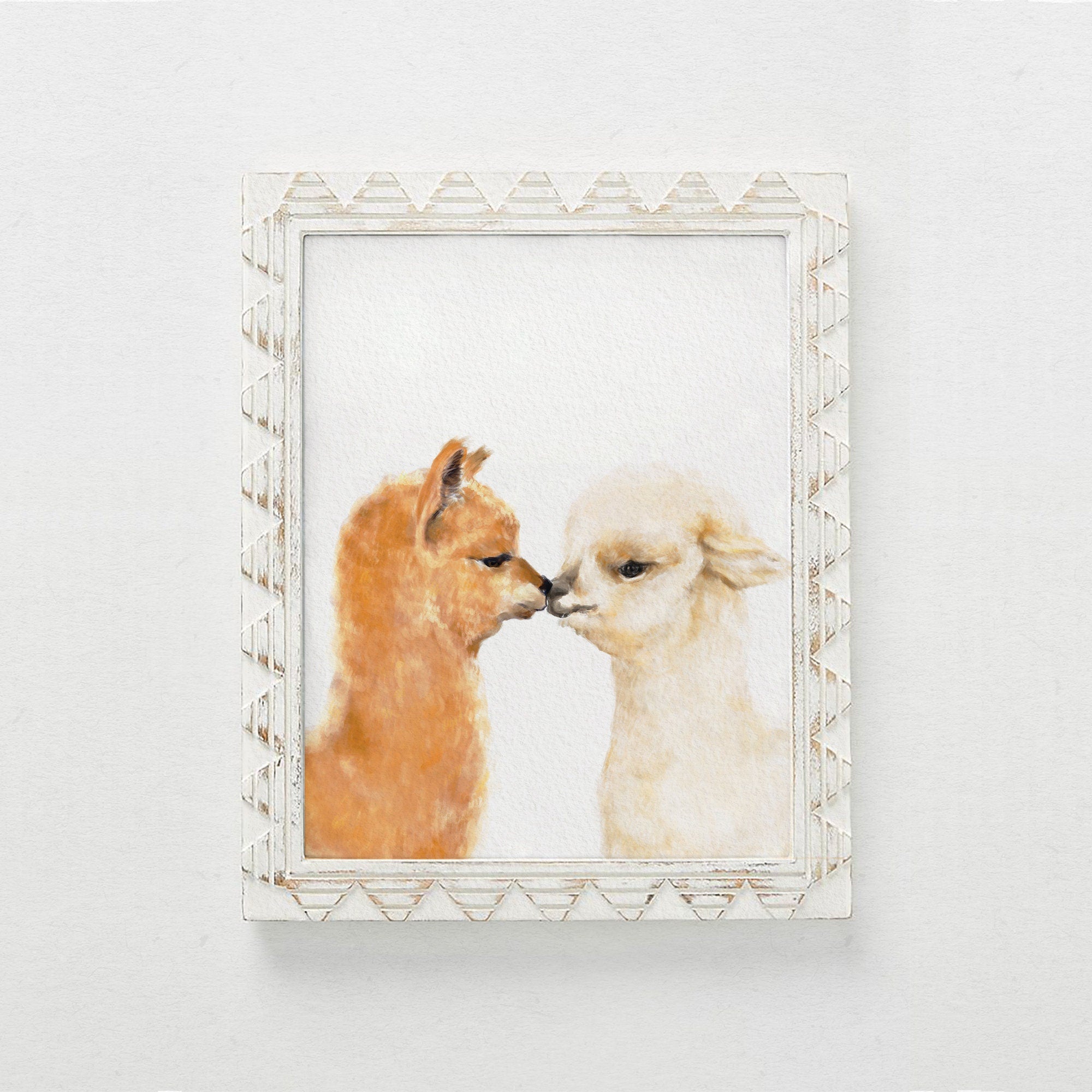 Alpaca Kiss Wall Art: Hugs and Kisses