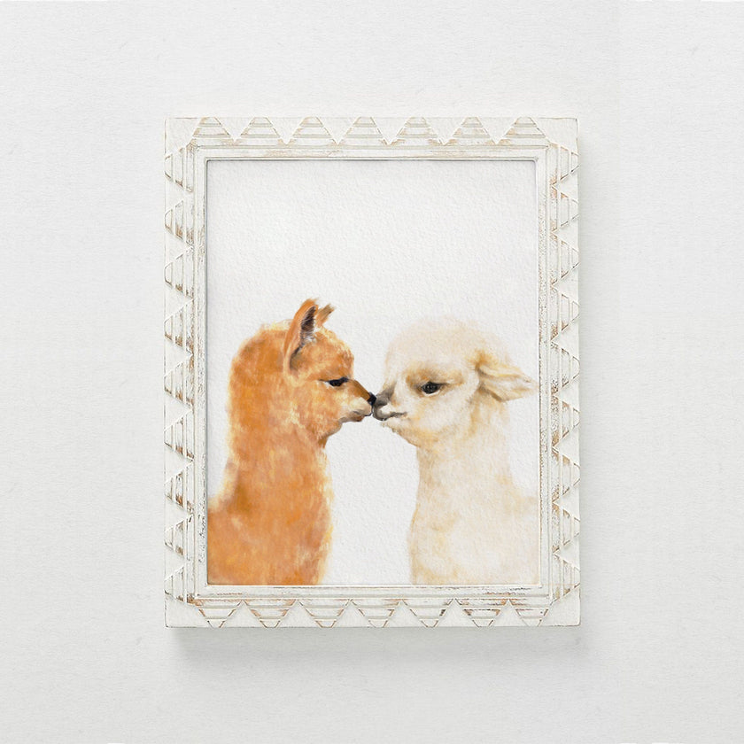 Alpaca Kiss Wall Art: Hugs and Kisses