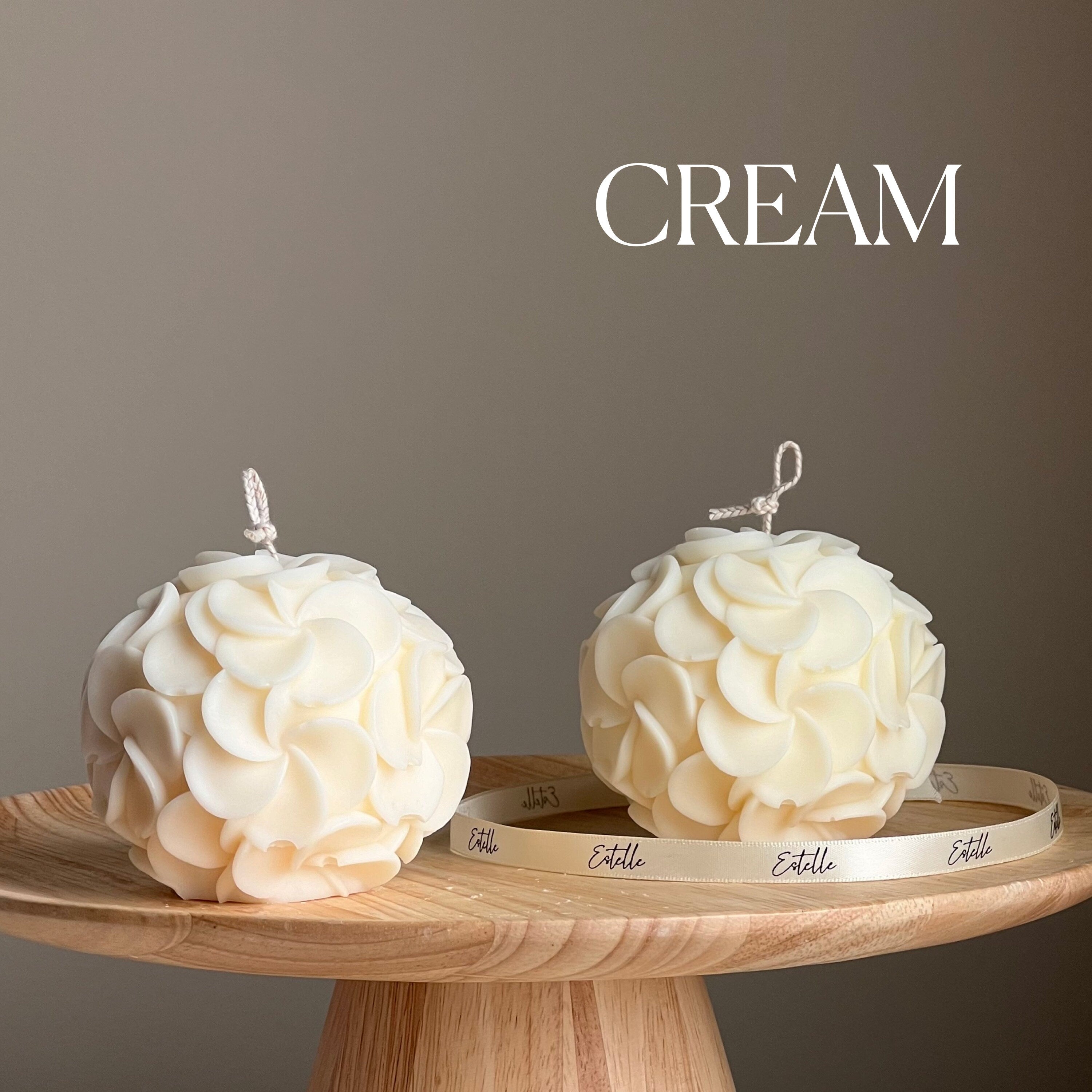 Handmade Plumeria Flower Ball Candle: Soy Wax Decorative Candle