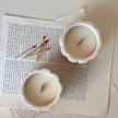 Handmade Flower Soy Wax Candle in Jesmonite Flower Jar with Wood Wick