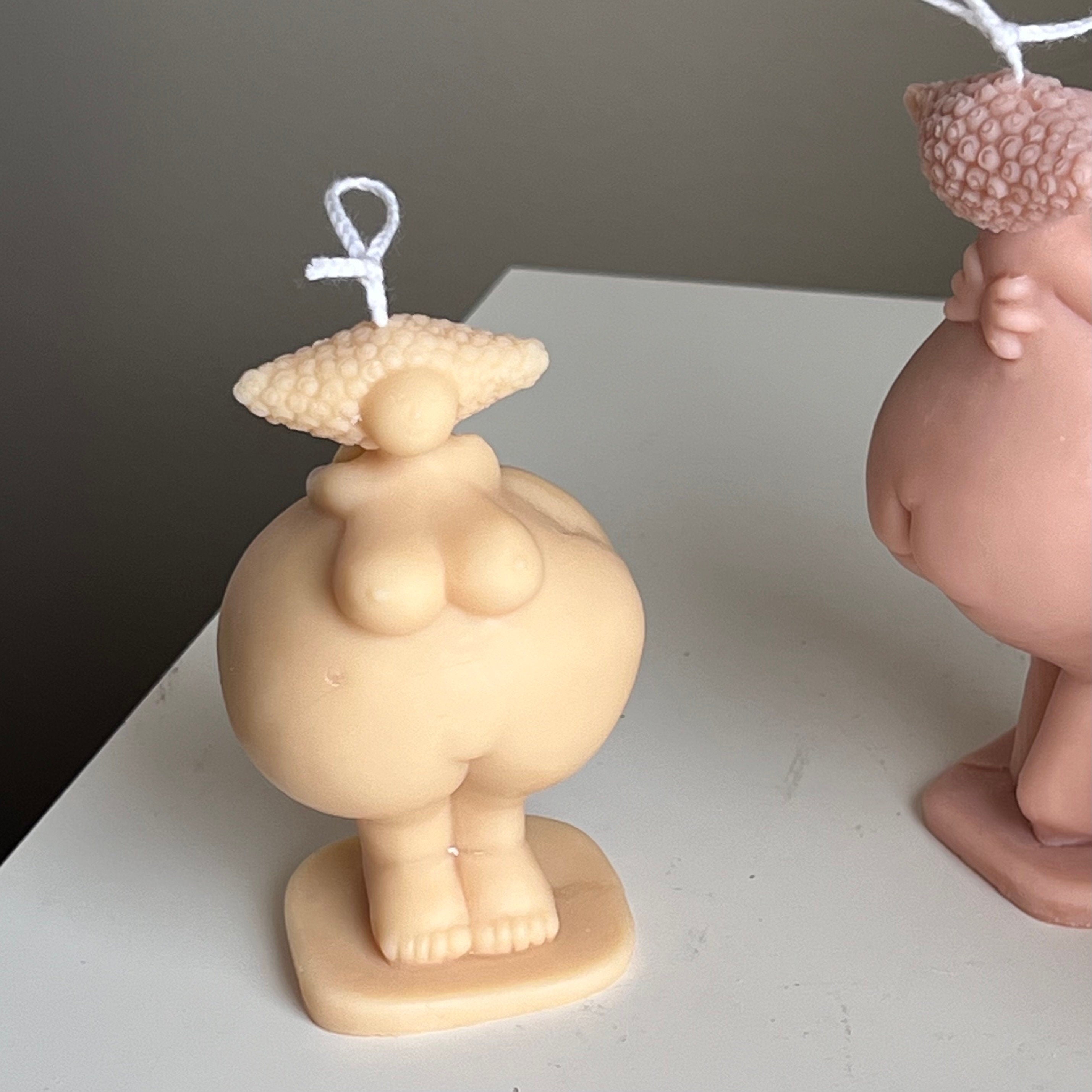 Curvy Body Soy Candle: Handmade Woman Torso Sculpture
