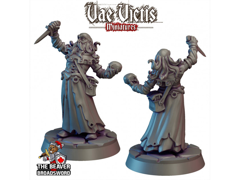 Necromancer mini - Vae Victis | DnD | Pathfinder | Human | Male |  Zombie | Dark | Gothic | Skeleton | Ghoul | Victorian, 28mm 32mm Fantasy