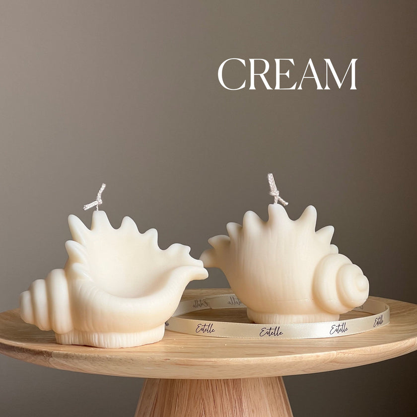 Sea Shell Soy Candle: Decorative Clam Shell, Unique Vegan Gift