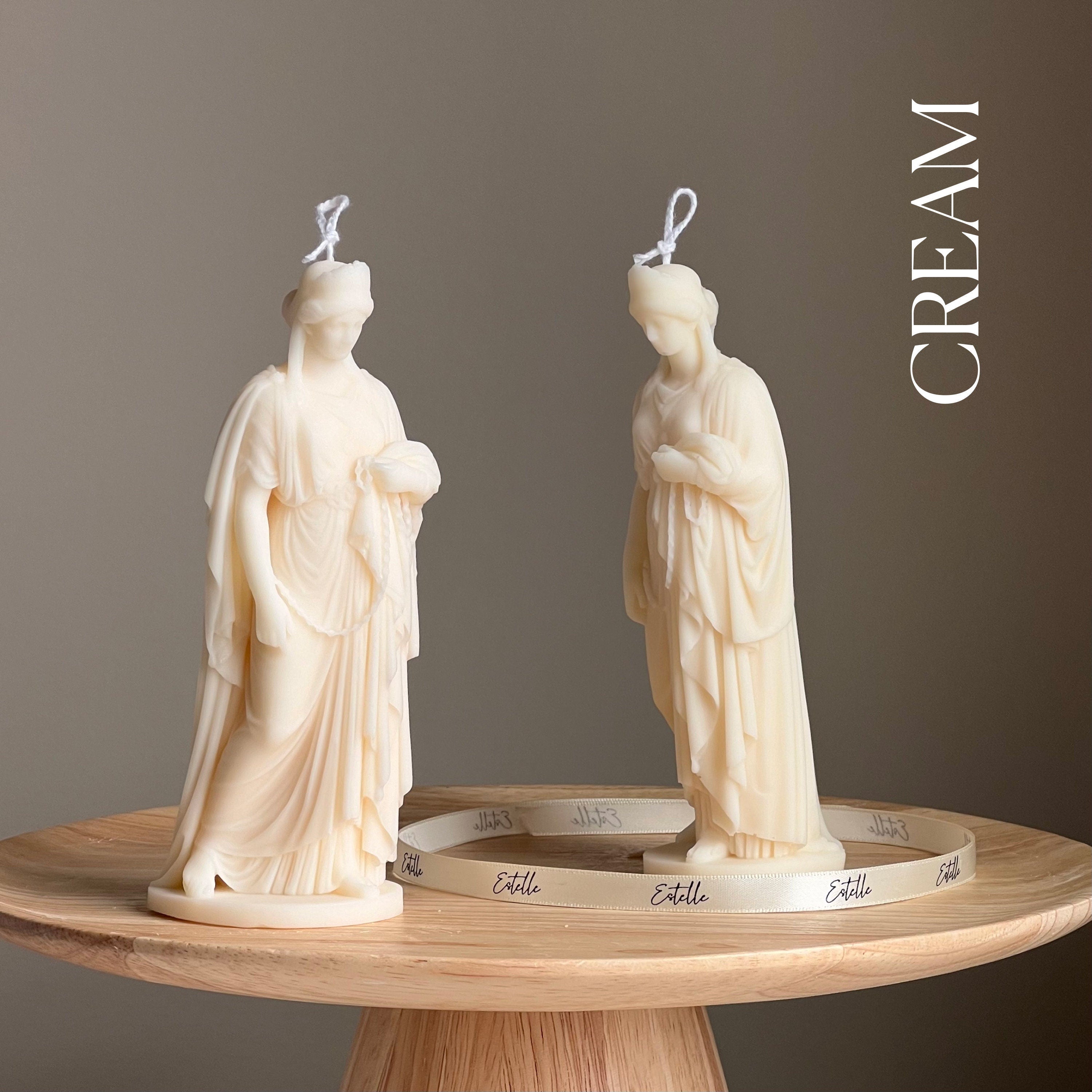 Zenobia Goddess Soy Candle: Greek Statue, Coffee Table Decor