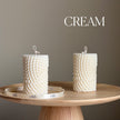 Geometric Soy Pillar Candle: Minimalist Home Decor