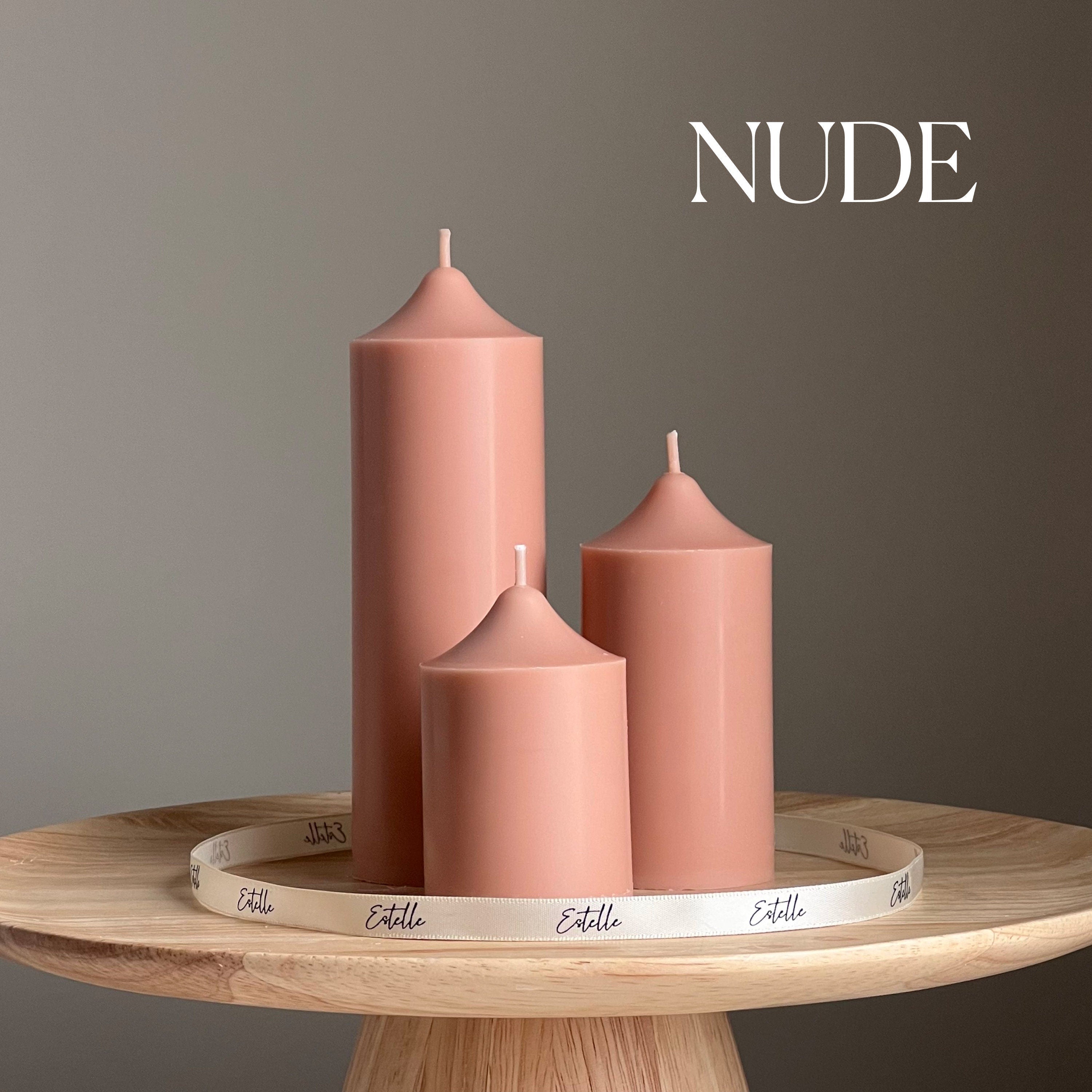 Handmade Soy Wax Pillar Candle: Unscented Decorative Candle