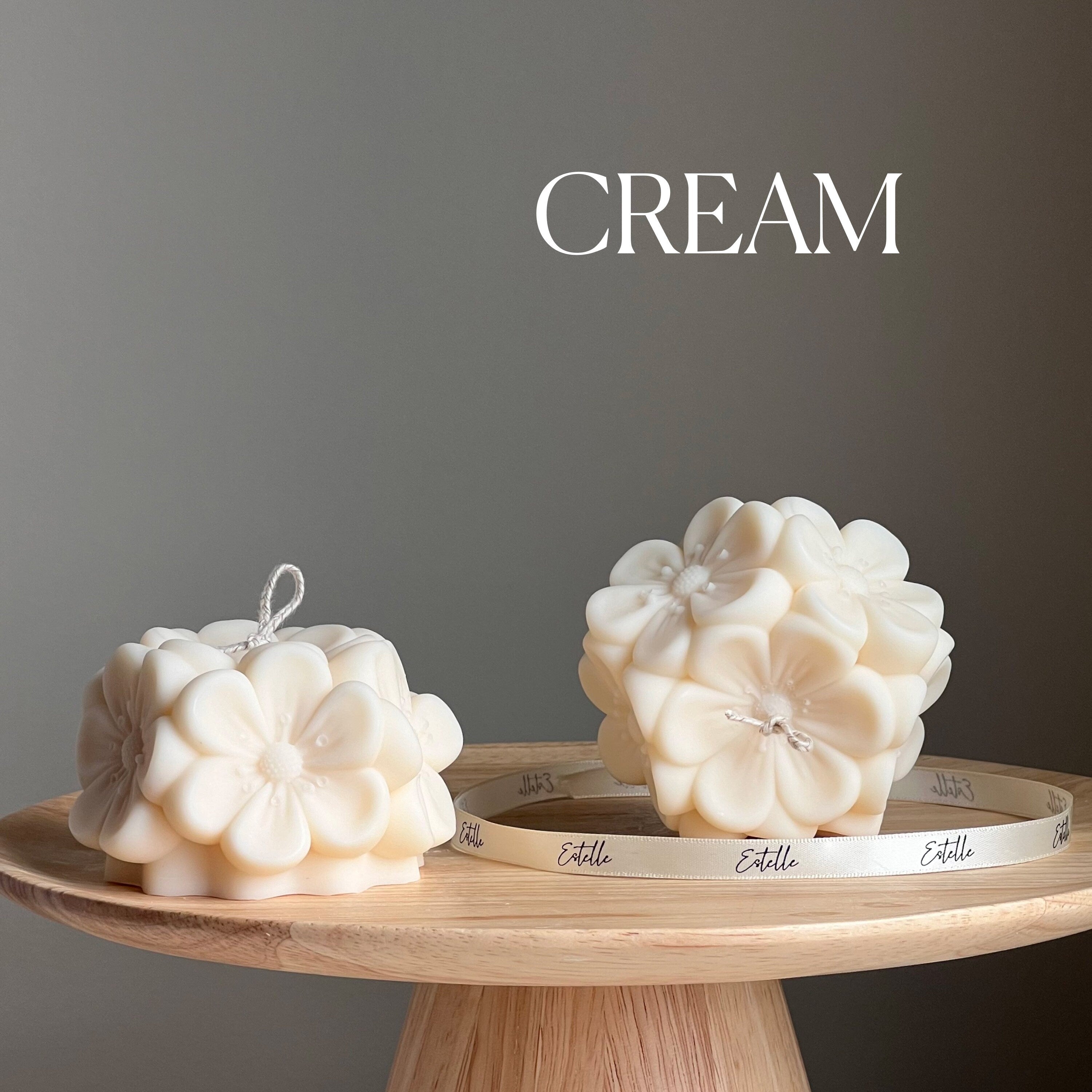 Handmade Sakura Flower Ball Candle: Vegan Soy Decor