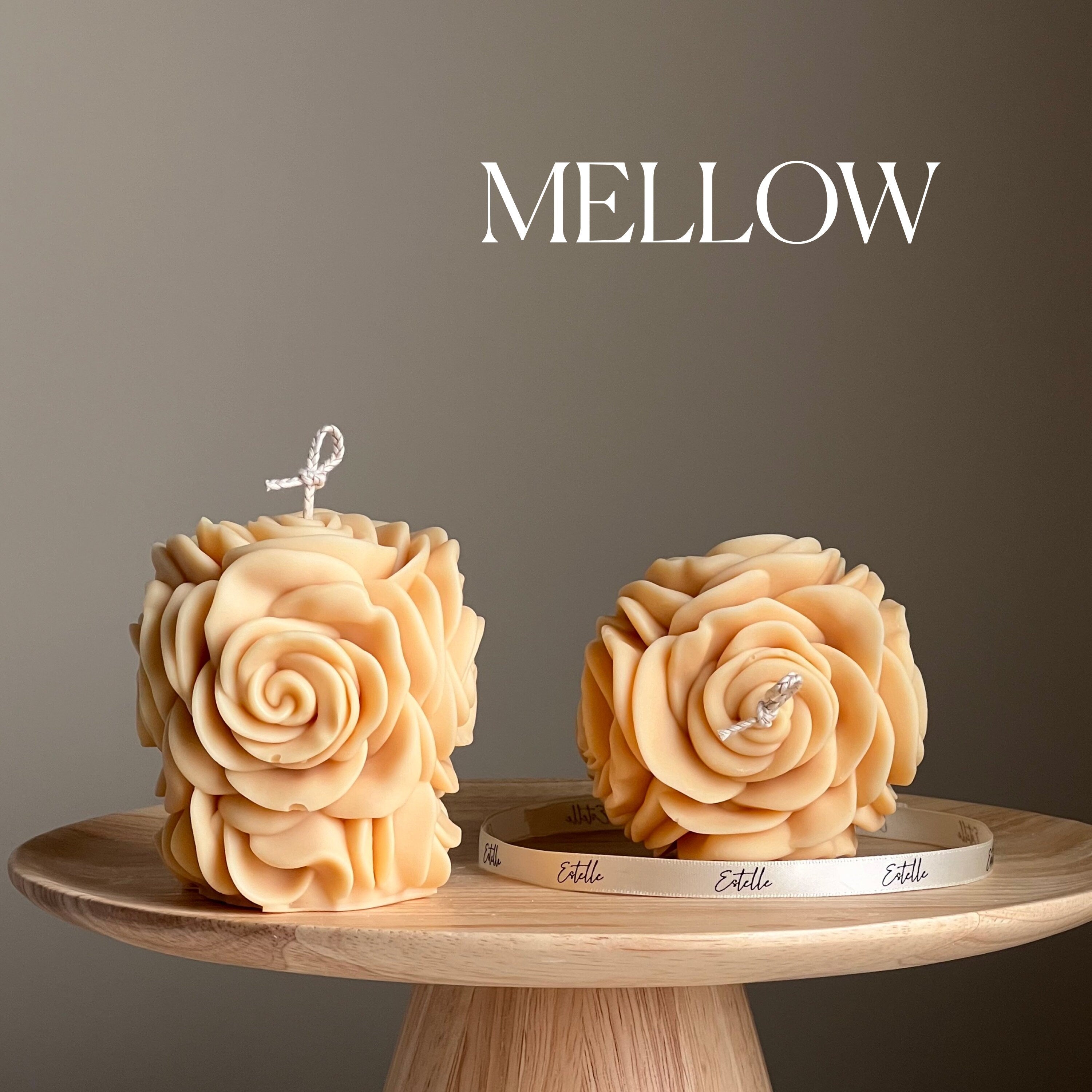 Handmade Rose Flower Candle | Vegan Soy Pillar Candle