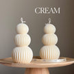 Ribbed Wavy Soy Pillar Candle | Sculptural Home Decor