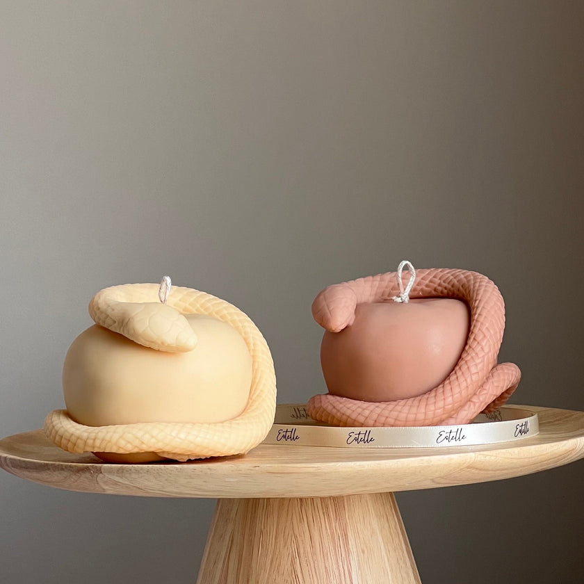 Snake Apple Soy Candle: Handmade Vegan Home Decor