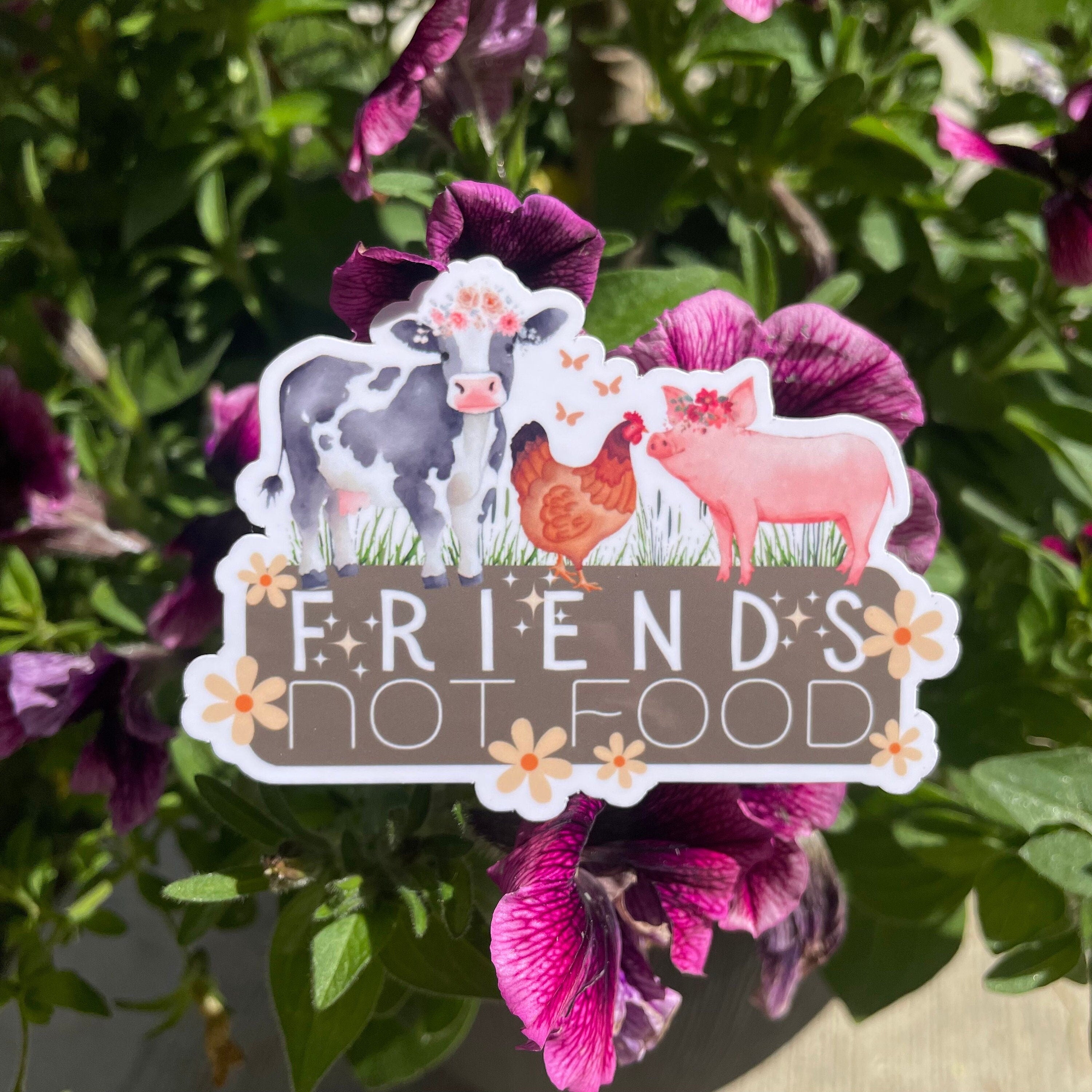 Friends not Food Vegan Sticker