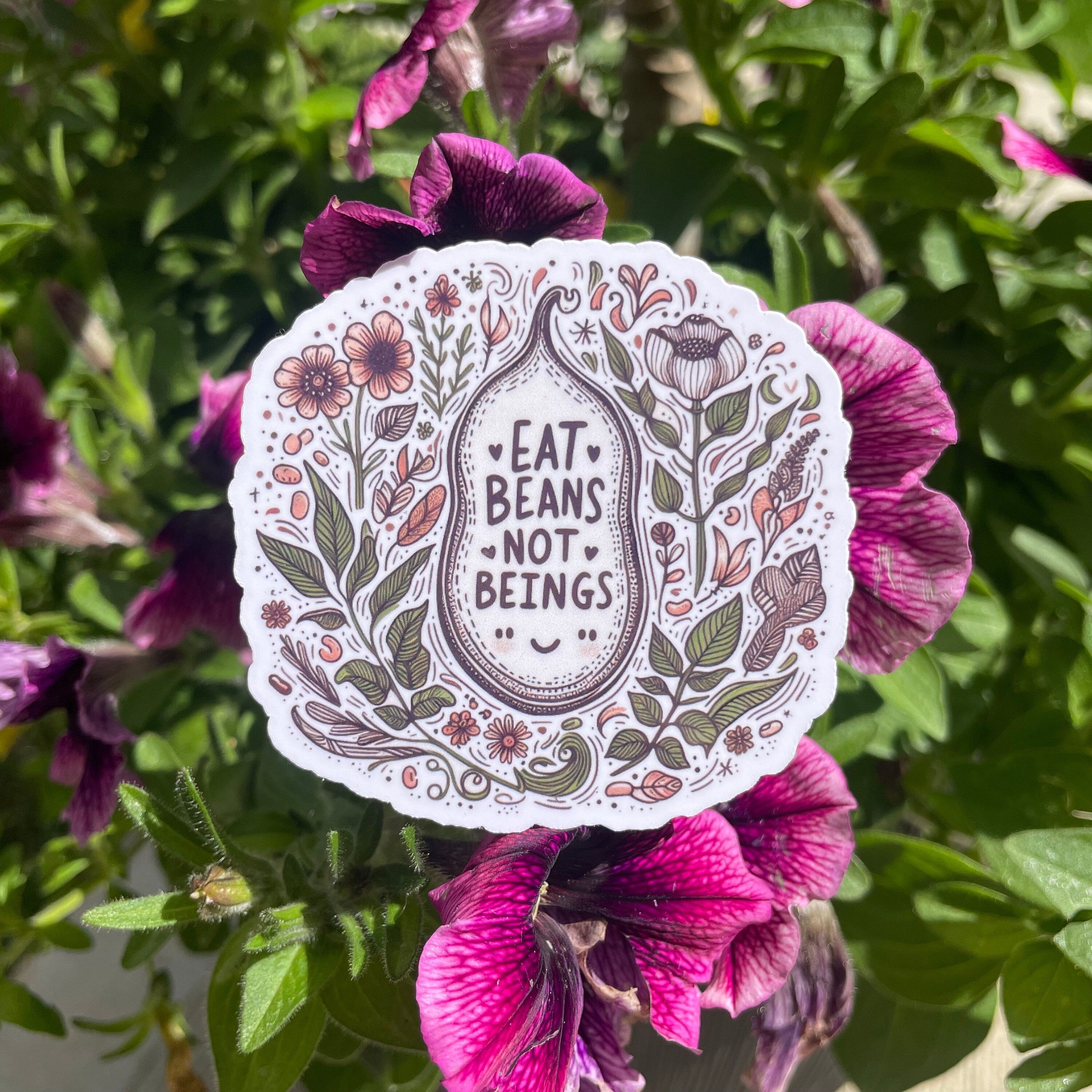 Eat Beans Not Beings Vegan Sticker