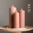 Handmade Soy Wax Pillar Candle: Unscented Decorative Candle