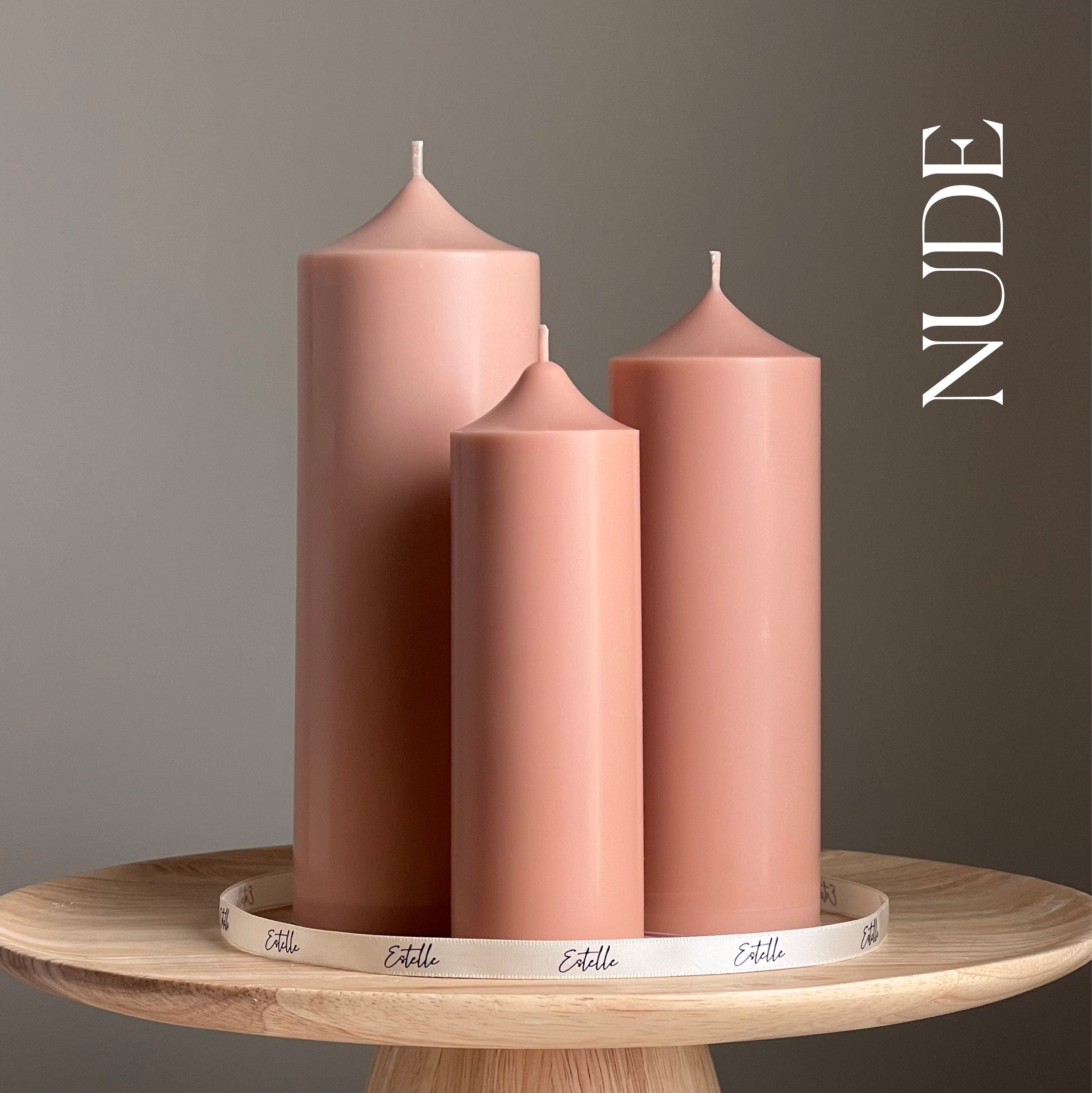 Handmade Soy Wax Pillar Candle: Unscented Decorative Candle