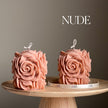 Handmade Rose Flower Candle | Vegan Soy Pillar Candle
