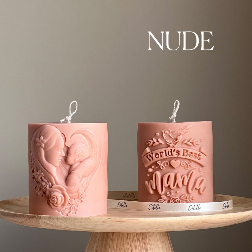 Mama Soy Wax Candle | Sculptural Vegan Pillar Candle