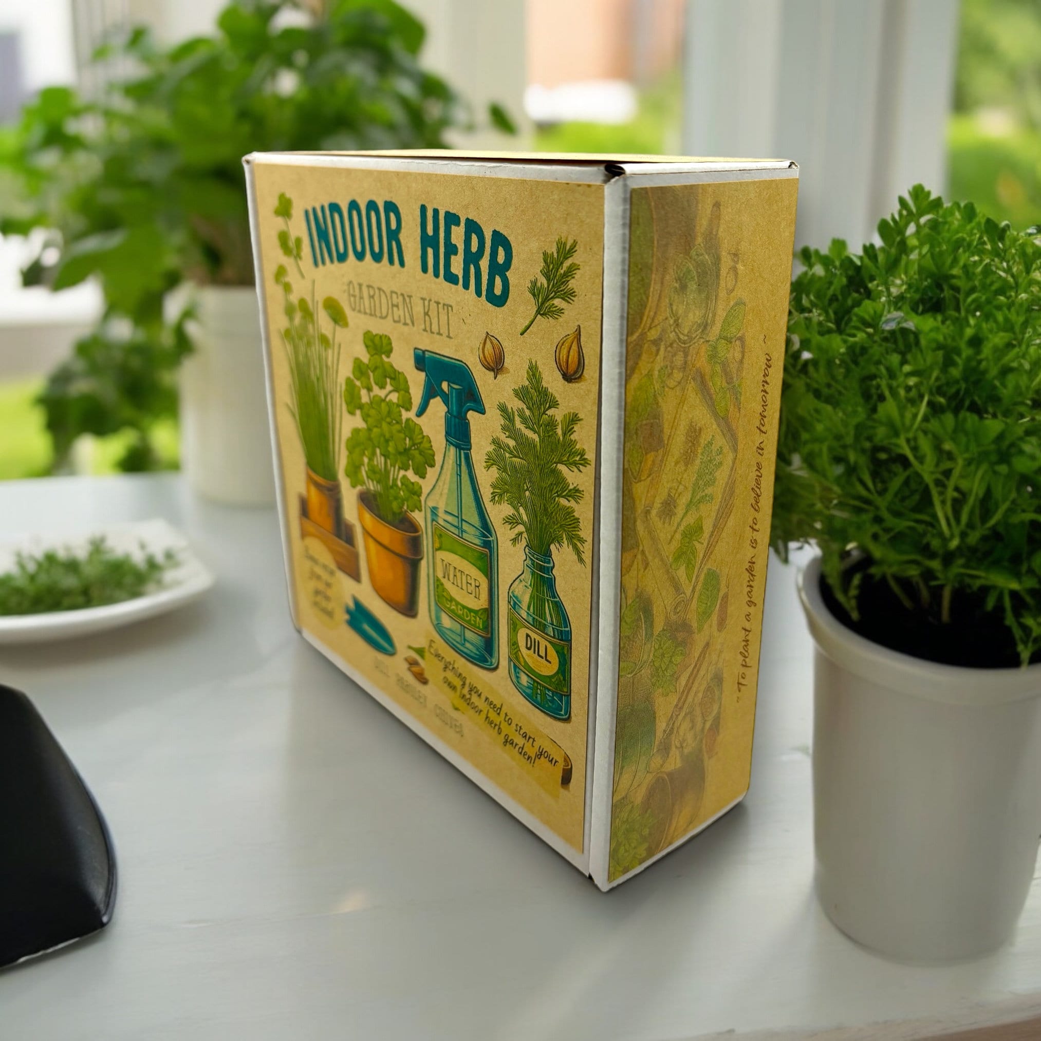 Indoor Herb Garden Starter Kit - Spring Planting - Parsley, Chives & Dill Seeds - Canadian