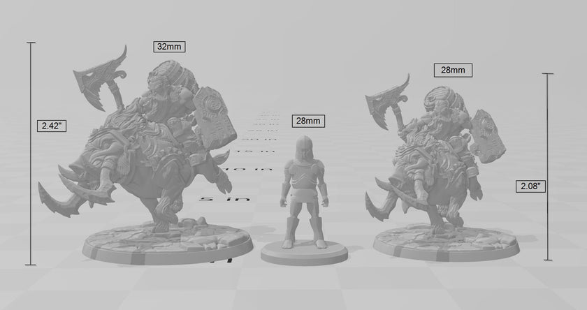 Gino on Wolf-Hog dnd mini - Artisan Guild | Dwarf | Fighter | Male | Ranger | Barbarian | Pathfinder | Mount | Clan | Artificer | Boar