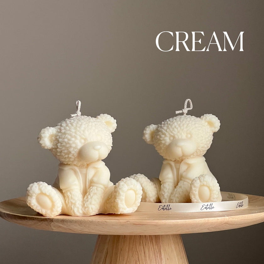 Handmade Teddy Bear Soy Wax Candle: Nursery Decor Gift