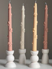 Handmade Soy Wax Taper Candle: Ribbon Decor, Dinner Centerpiece