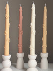 Handmade Soy Wax Taper Candle: Ribbon Decor, Dinner Centerpiece