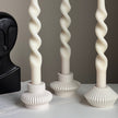 Ribbed Jesmonite Taper Candle Holder: Minimalist Table Decor