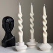 Ribbed Jesmonite Candlestick Holder: Minimalist Table Decor