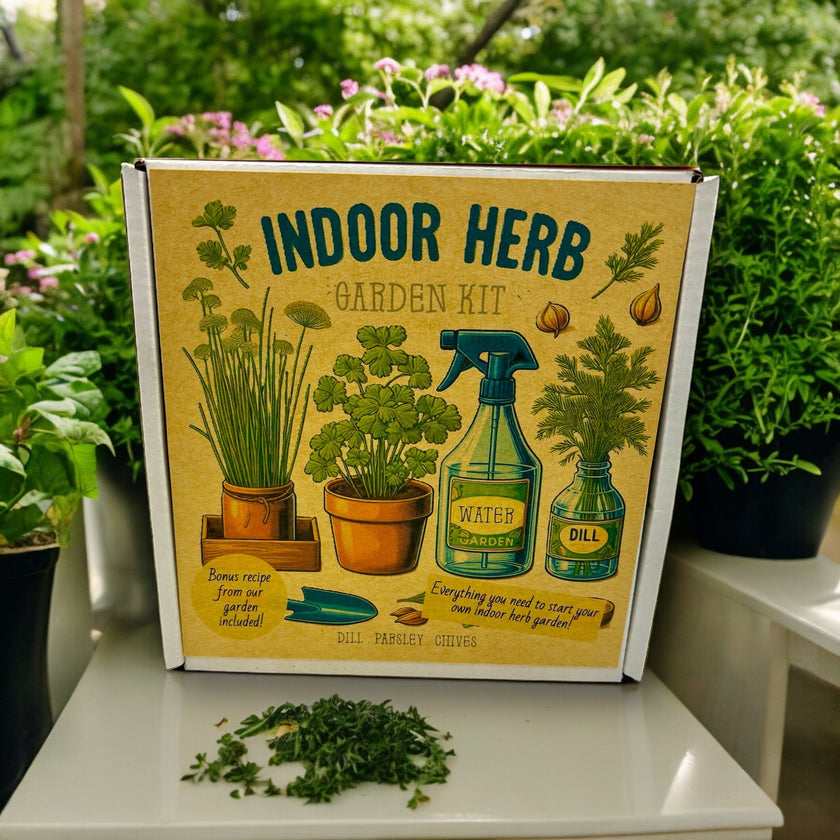 Indoor Herb Garden Starter Kit - Spring Planting - Parsley, Chives & Dill Seeds - Canadian