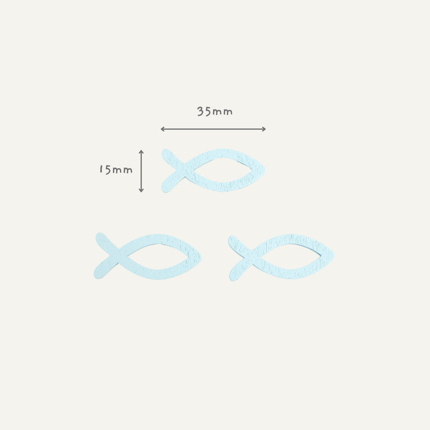 Fish Pin Badge | Cute Wooden Blue Fish Pin