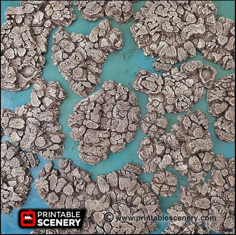 Grotto Floors - Printable Scenery | DnD | Clorehaven | Cave | Dungeon | Scene | Scatter | Wargaming | Terrain | Pathfinder | 28mm 15mm 32mm