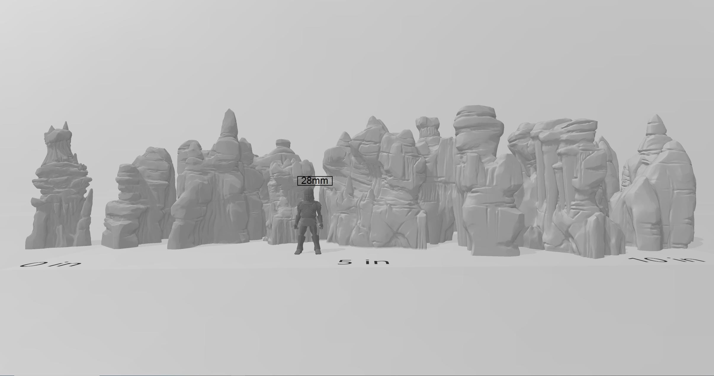 Grotto Walls - Printable Scenery | DnD | Clorehaven | Cave | Dungeon | Scene | Scatter Terrain | Wargaming | Pathfinder | 28mm 15mm 32mm