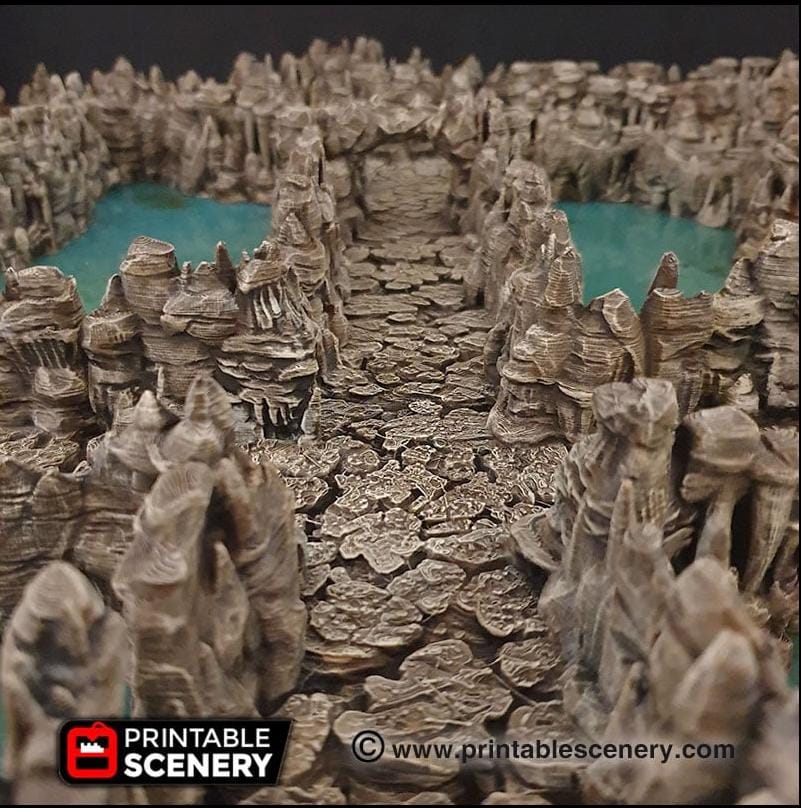 Grotto Tunnels - Printable Scenery | DnD | Clorehaven | Cave | Dungeon | Scene | Scatter Terrain | Wargaming | Pathfinder | 28mm 15mm 32mm