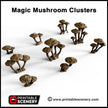Magic Mushroom Clusters Tree Set - Printable Scenery | DnD | Cave | Swamp | Scatter Terrain | Wargaming | Goblin Grotto | 28mm 15mm 32mm