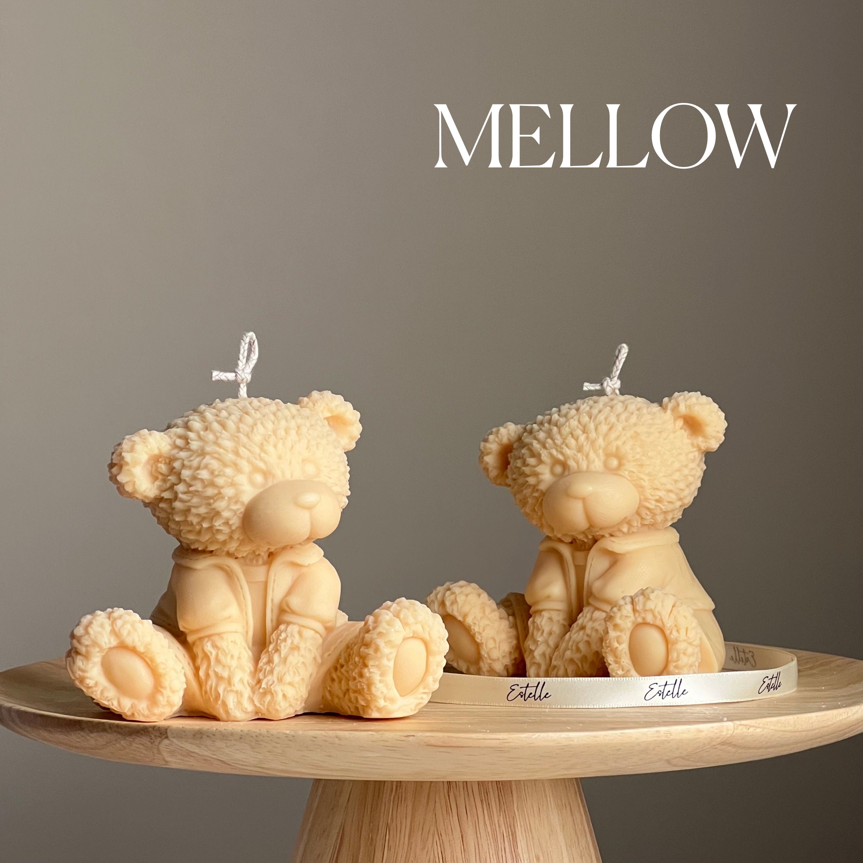 Handmade Teddy Bear Soy Wax Candle: Nursery Decor Gift