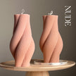 Twisted Rope Soy Pillar Candle: Sculptural Home Decor