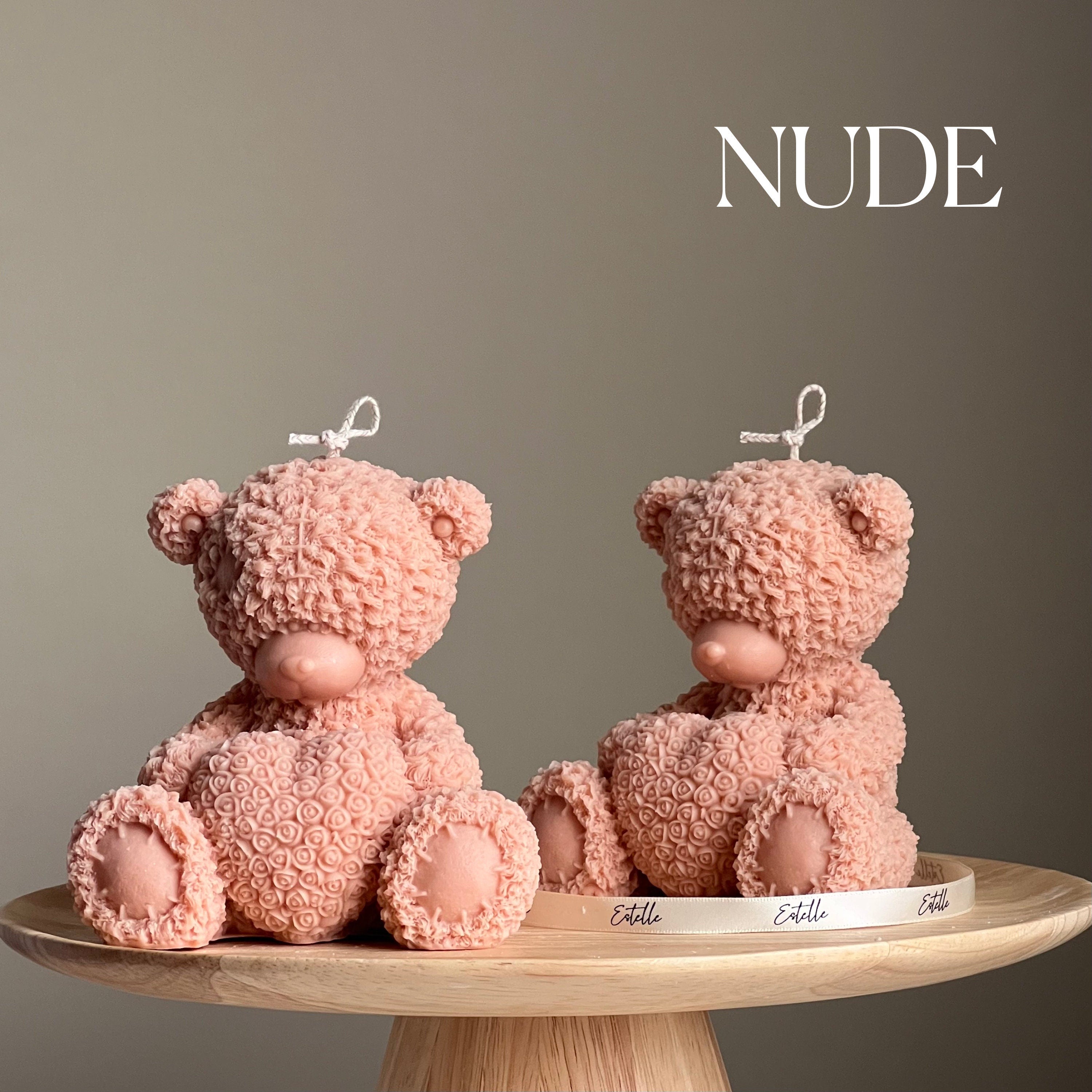 Handmade Teddy Bear Soy Wax Candle: Nursery Decor Gift